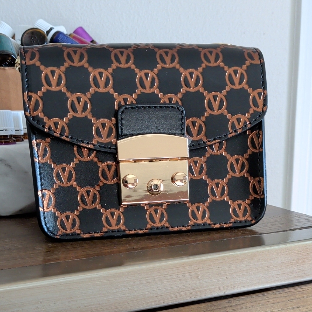 Valentino Black and Brown Crossbody Bag - Picture 3 of 4